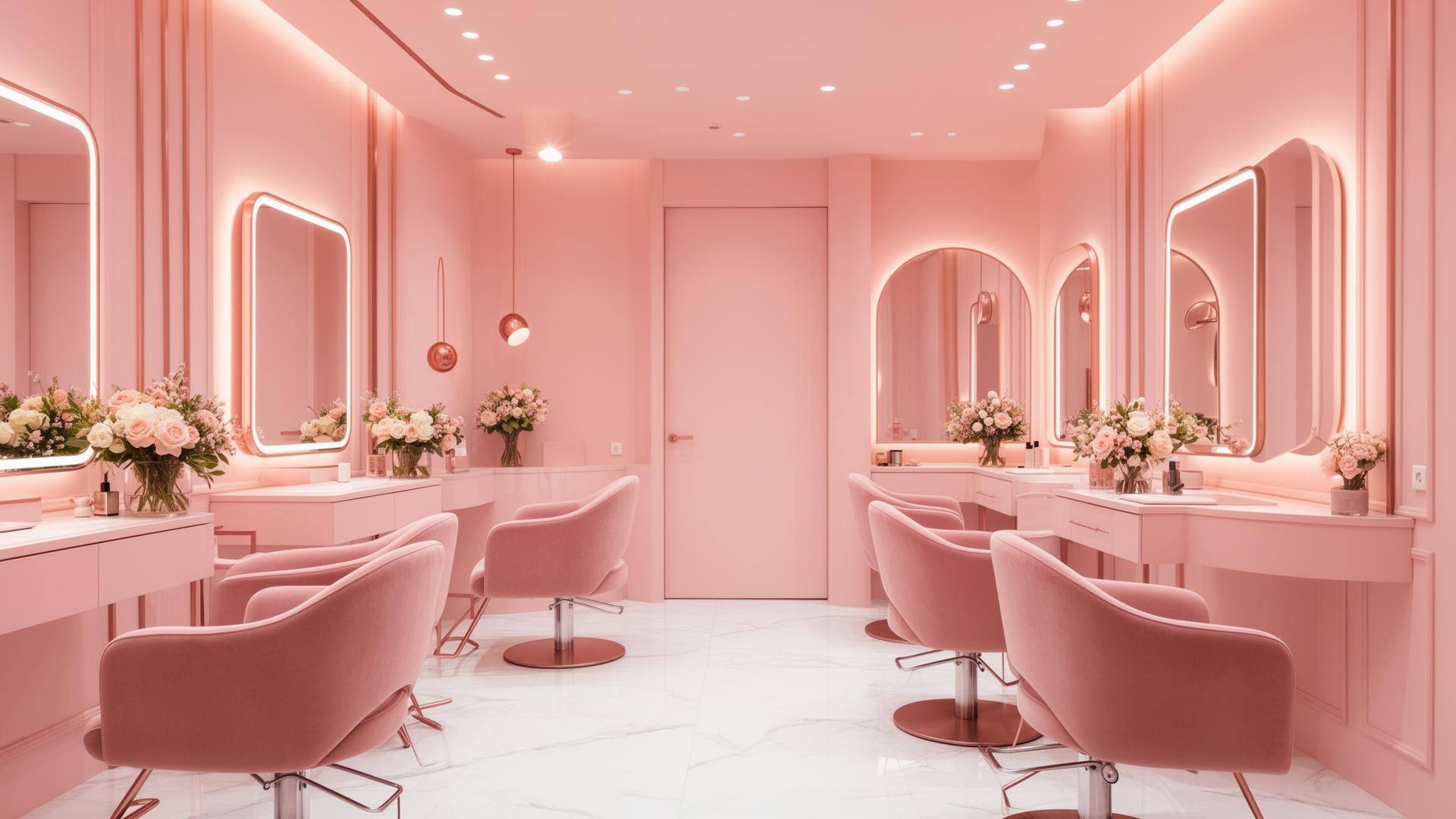 Salon interior and beauty setup